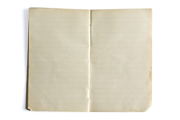 Image showing Blank lined old exercise book 