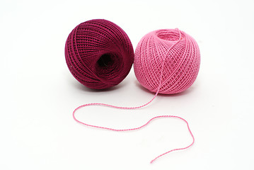 Image showing yarn of pink and purple complementary colors