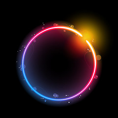Image showing Rainbow Circle Border with Sparkles and Swirls
