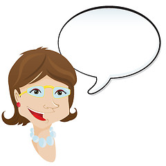 Image showing Woman announcement with speech bubble.