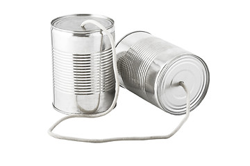 Image showing cans telephone connected by string