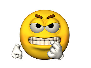 Image showing Angry emoticon with baring teeth