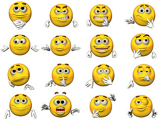 Image showing 16 Emoticons