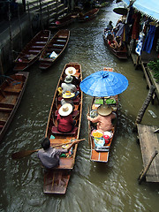 Image showing Floating market in Asia