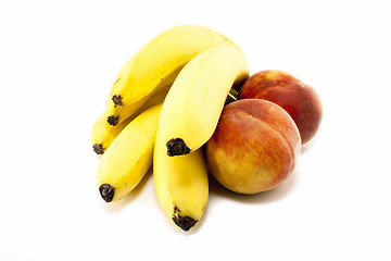 Image showing Bananas and peaches