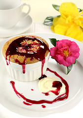 Image showing Blackberry Sponge Pudding