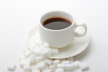 Image showing White shugar and coffe