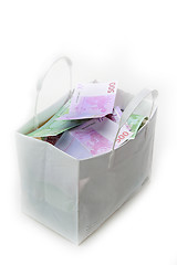 Image showing The gift bag is filled with money