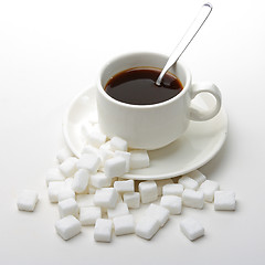 Image showing White shugar and coffe