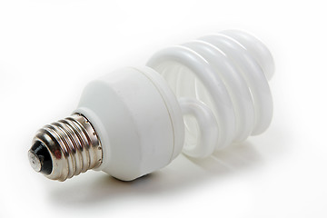 Image showing Fluorescent lamp bulb on isolated background