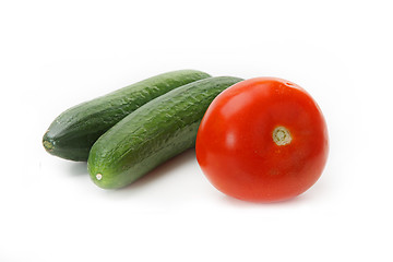 Image showing Tasty kitchen. Fresh vegetables isolated on white