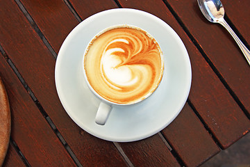 Image showing The cup of coffee in the restaurant