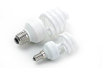 Image showing Fluorescent lamp bulb on isolated background