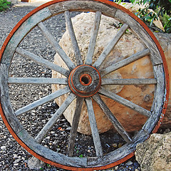 Image showing The wooden wheel