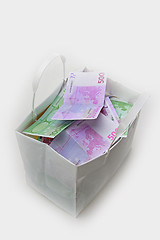 Image showing The gift bag is filled with money