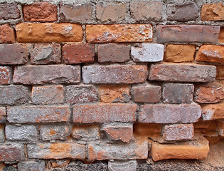 Image showing Old damaged brick wall