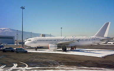 Image showing Airbus at international airport of Sofia, Bulgaria