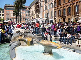 Image showing Spanish Steps and Fontana `Barcaccia`