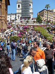 Image showing Blossoming Spanish Steps in May days