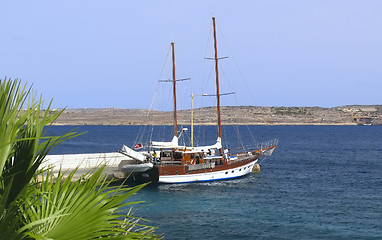 Image showing Sailing boat yacht in Mediterranean sea