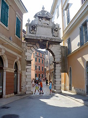 Image showing Ancient Roman gate in Old Town in Rovinj