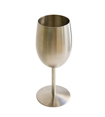 Image showing Metal goblet for wine isolated on white