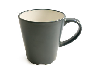 Image showing Black cup isolated on white with clipping path