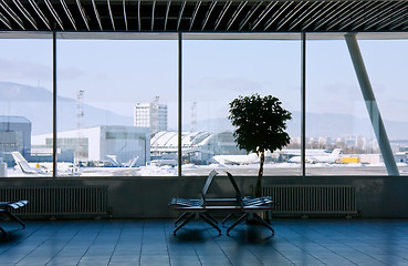 Image showing Airport terminal waiting area