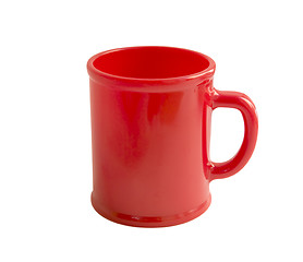 Image showing Red cup isolated on white with clipping path