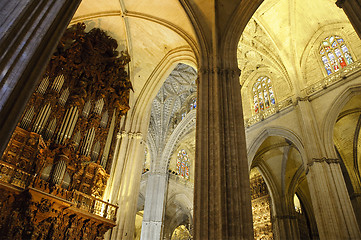 Image showing Interior of Seville cathedral, Spain