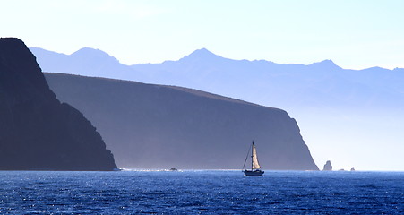Image showing Sailboat Santa Cruz Island