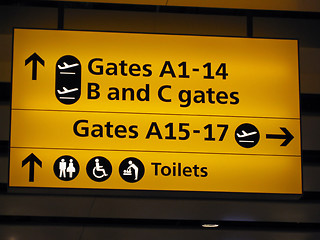 Image showing Directioanl signs of London airport