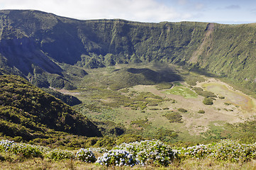 Image showing Inside of Caldeira volcano in Faial, Azores