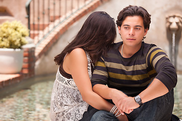 Image showing Attractive Hispanic Couple During A Serious Moment