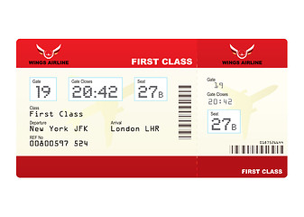 Image showing plane tickets first class