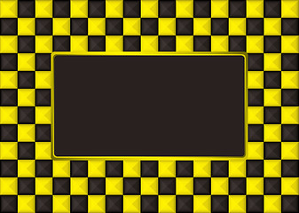 Image showing checkered gold picture frame