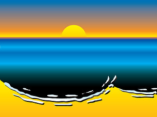 Image showing Oil slick sun set