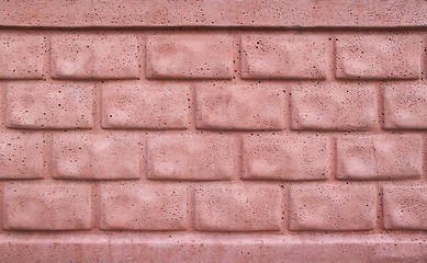 Image showing Red concrete brick wall