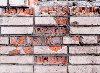 Image showing Old damaged brick wall