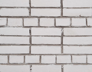 Image showing Old white brick wall