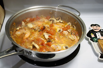 Image showing Preparing a Shrimp Dish 