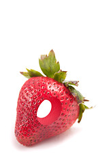 Image showing Single Red Strawberry