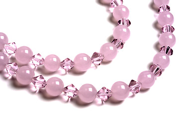 Image showing Beautiful pink string of beads i