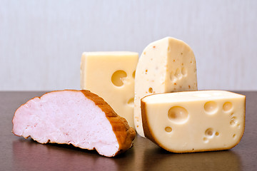 Image showing Ham and cheeses