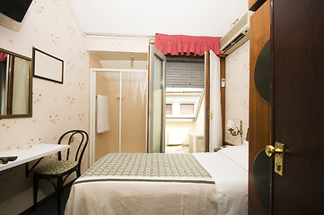 Image showing interior small hotel room milan italy