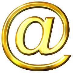 Image showing 3d golden email symbol