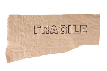 Image showing grunge paper with fragile text