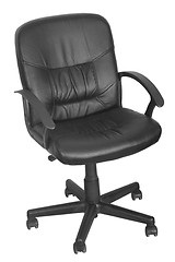 Image showing black office chair with wheels