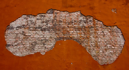 Image showing Grunge brick wall in the frame