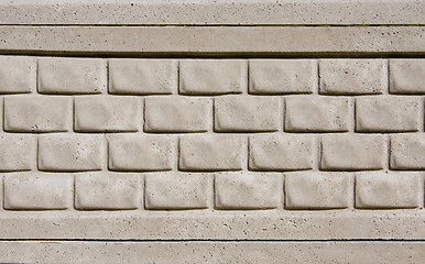 Image showing Concrete textured tiled brick wall